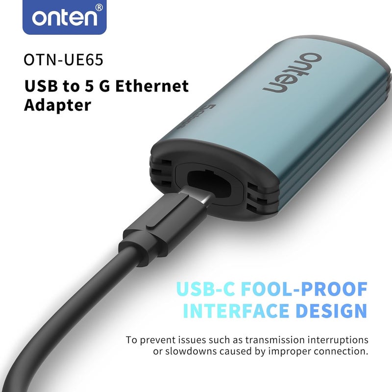 onten USB-C to Ethernet Adapter - 5Gbps High-Speed,USB-A to RJ45 5000Mbps Ethernet LAN Network Adapter Thunderbolt 4/3 Compatible, for iPhone 15 Pro/Max, MacBook Pro/Air 2023, iPad Pro,iMac and More（5G - Image 3